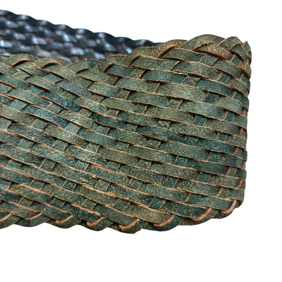 Ladies Vintage Braided Leather Belt Blue‎ Green Color One Size main image 6